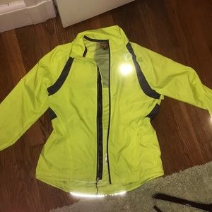 Neon yellow running jacket/windbreaker